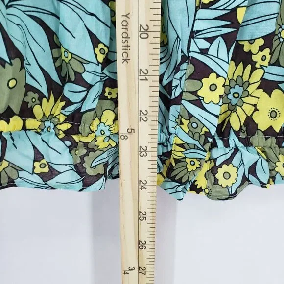 INC International Concepts Button Front Floral Print Top Medium (AR) - Picture 5 of 6